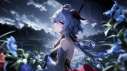 甘雨丨冷雨沾花丨