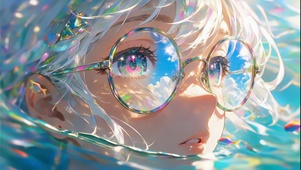 水天相接莫奈风水中少女
