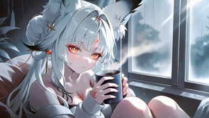 窗边狐耳少女心月狐