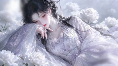 唯美梦幻白牡丹少女