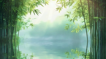 水边翠竹