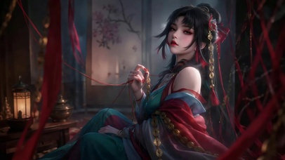 古风红衣氛围感美女