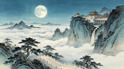 水墨山水云海