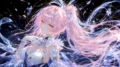 粉发冰晶少女-星空礼服