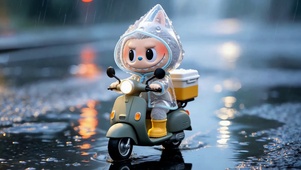 雨中送外卖
