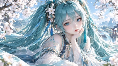 唯美蓝色美少女