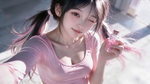 桃粉甜美少女的幸运星
