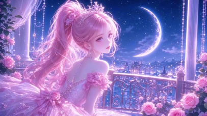 夜月下的小公主