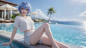 海边泳池凌波丽