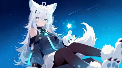 星空下的兽耳美少女