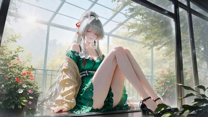 阳光花房银发二次元美少女绯雪