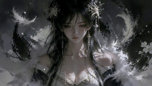 水墨古风清冷美少女