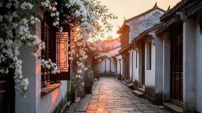 小巷里的鲜花