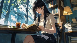 看书的女孩