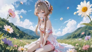 治愈鲜花女孩