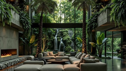 一室绿植藏山野