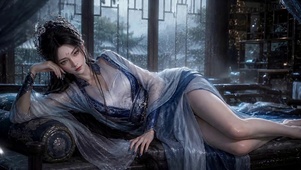 雨天闺房古风清冷美人