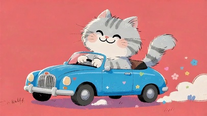 小猫开车