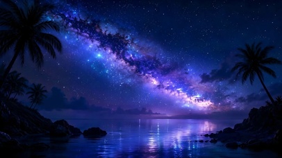 梦幻海岸星空夜景