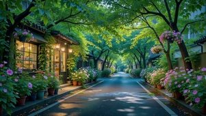 林荫花街