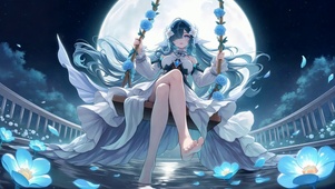 月下蓝花秋千-沃雅妮莎