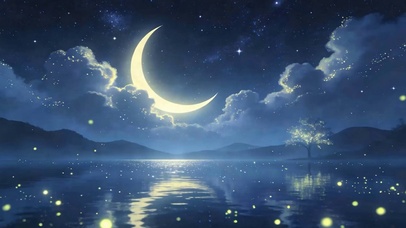 夜景星空树