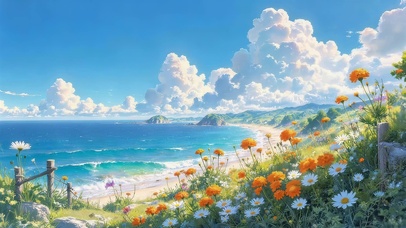 治愈海边鲜花