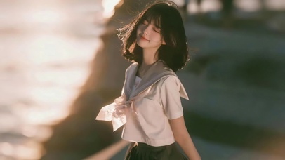 清纯短发女孩