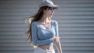 棒球帽清新纯欲美女