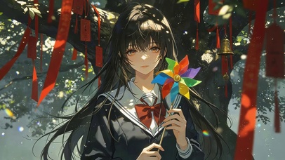 许愿树下女孩