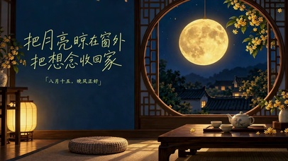 中秋月夜把月亮晾在窗外