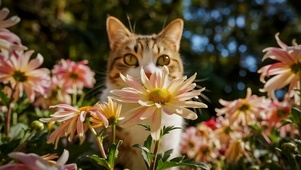 护眼花朵中猫咪