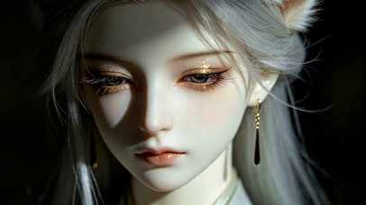 银发狐耳古风美少女