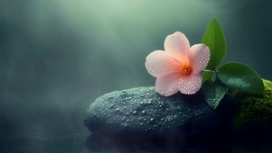 石头上的小花朵
