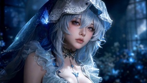 幽蓝银发梦幻二次元美少女