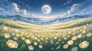 浮空月见花海
