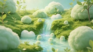 流水温泉中嬉闹的小精灵