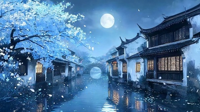 夜景树木