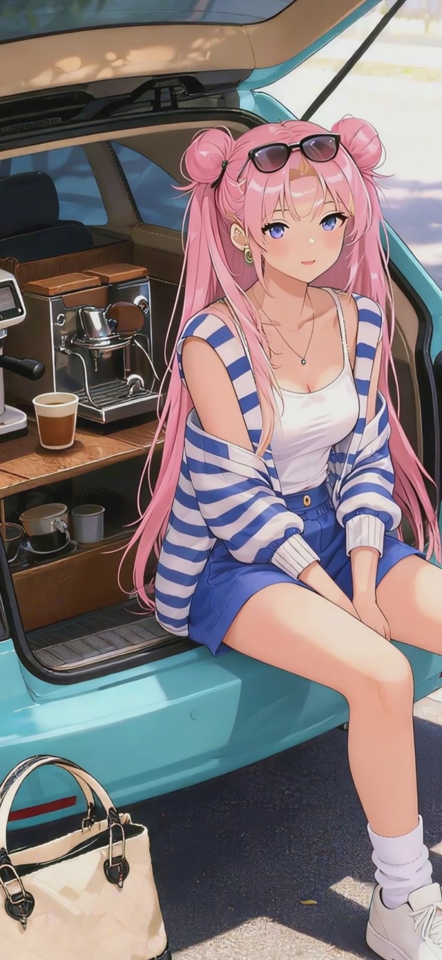 可爱咖啡美少女