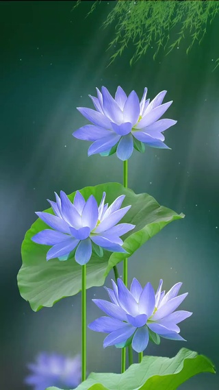 荷花摇曳