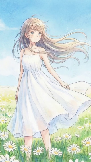 白裙少女