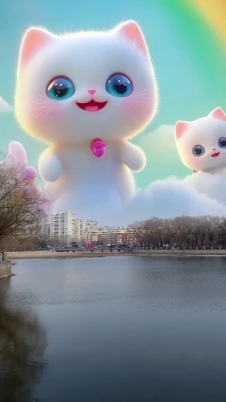 可爱小猫咪晚霞