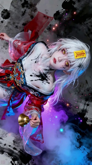灵符白发少女