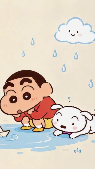 雨停了会晴 可爱蜡笔小新