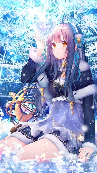 唯美雪中花海少女