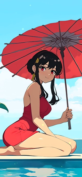 荷塘曼妙身姿女孩