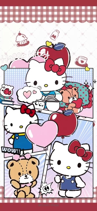 hello kitty红色壁纸2