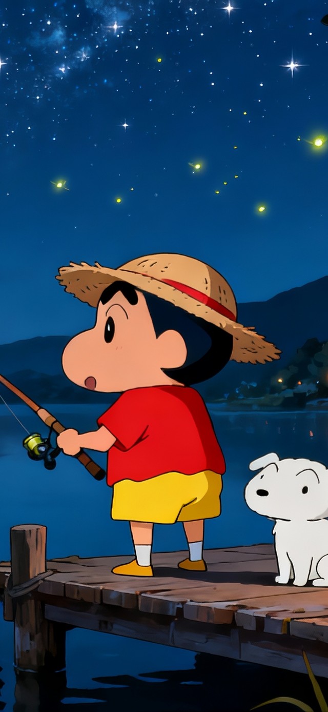 小新和小白的静谧垂钓