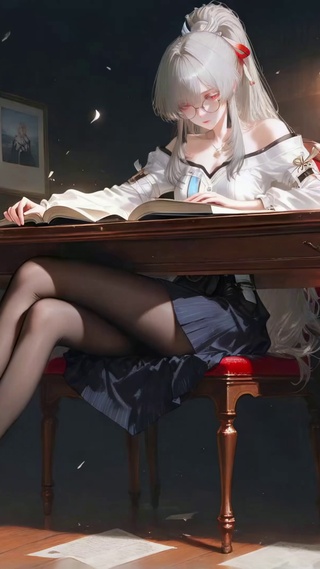 暖光书房少女绯雪