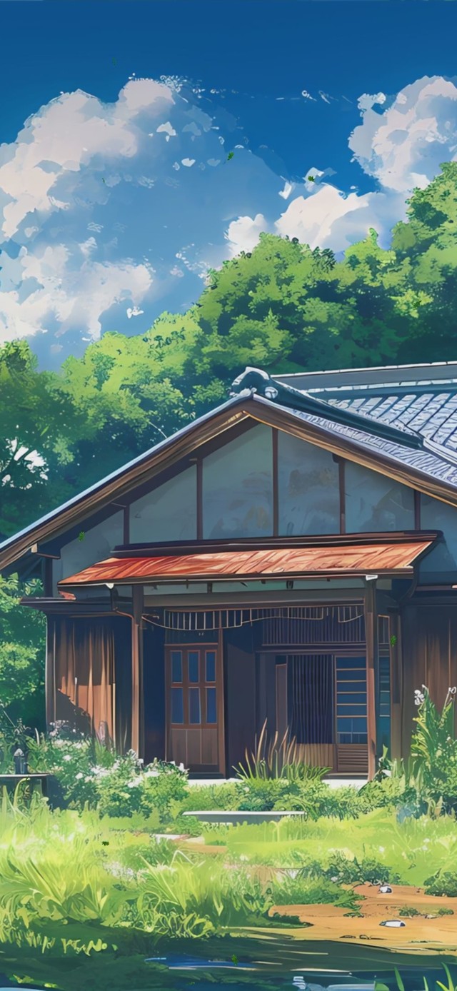 护眼蓝天白云绿景